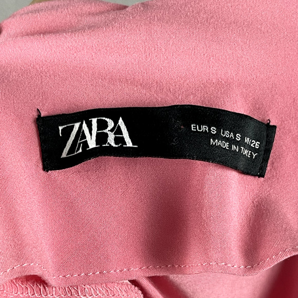 Zara Satin Slip Dress Womens Small Pink Asymmetrical Flowy Feminine Y2k - Picture 12 of 13